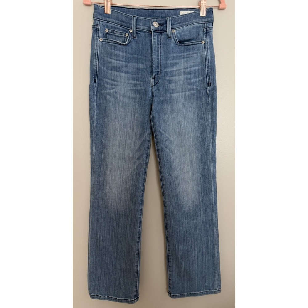 AYR The Pop Straight Jeans High Rise Medium Wash Stretch Denim Women's Size 27